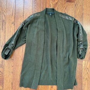 White House Black Market Olive Knit Cardigan
